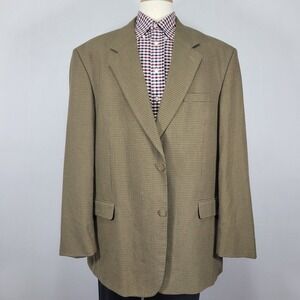 Alexander Lloyd Men's Sport Coat Blazer Two Button Brown Polyester Rayon Sz 52L